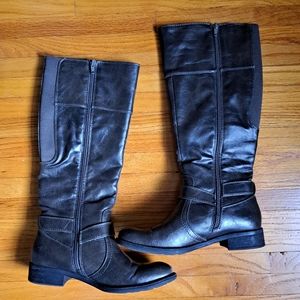 Relativity Black Gray Tall Boot With Buckles Women’s Boot Size 7M